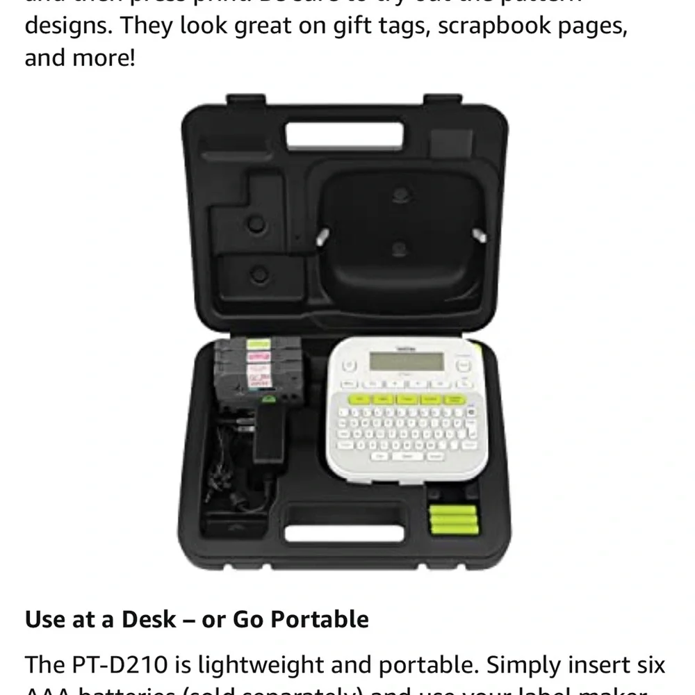 Brother P-touch PTD210 Label Maker - White